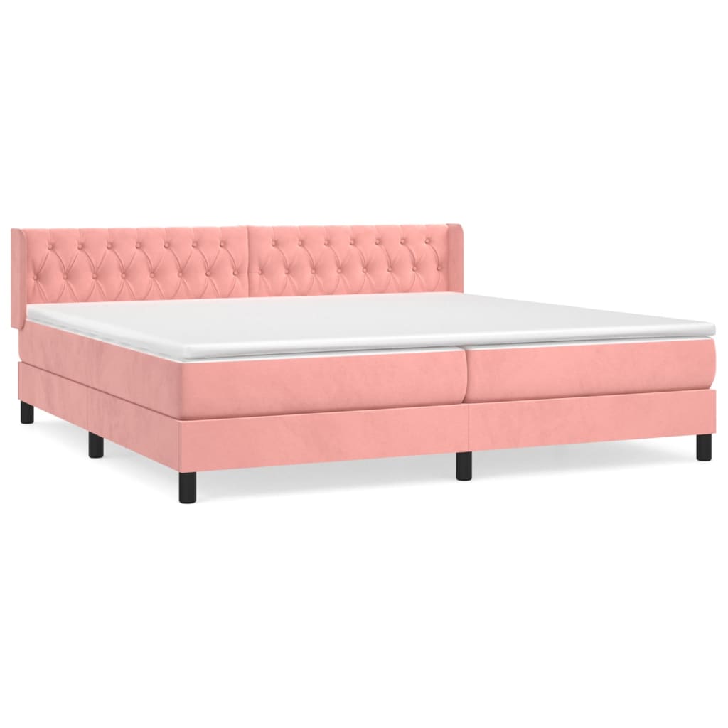 Thumbnail - vidaXL Boxspringbett mit Matratze Rosa 200x200 cm Samt