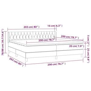 Box spring postel s matrací růžová 200x200 cm samet - obrázek 7