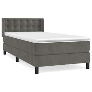 Box spring postel s matrací tmavě šedá 80 x 200 cm samet - obrázek 2