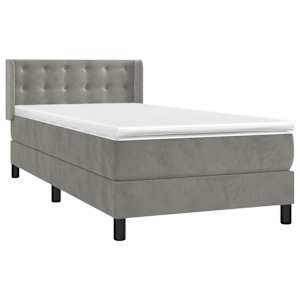 Box spring postel s matrací světle šedá 90x190 cm samet - obrázek 3