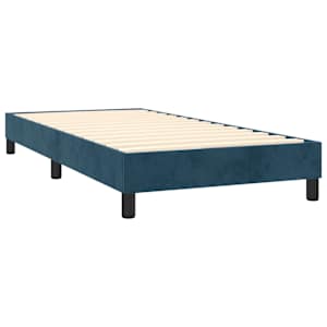 Box spring postel s matrací tmavě modrá 90x190 cm samet - obrázek 4