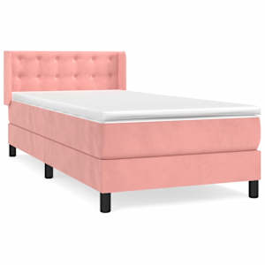 Box spring postel s matrací růžová 90x190 cm samet - obrázek 2
