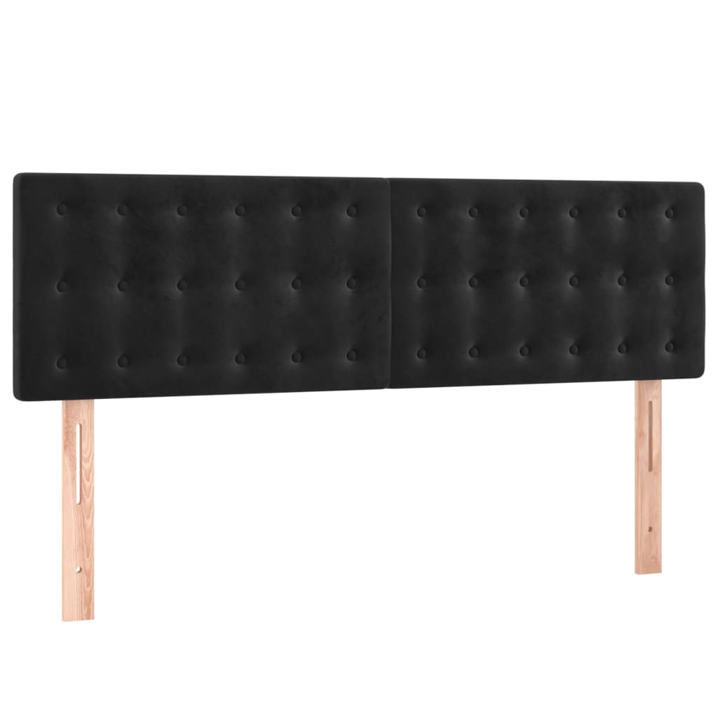 Pat box spring cu saltea, negru, 140x200 cm, catifea