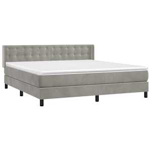 Box spring postel s matrací světle šedá 160x200 cm samet - obrázek 3