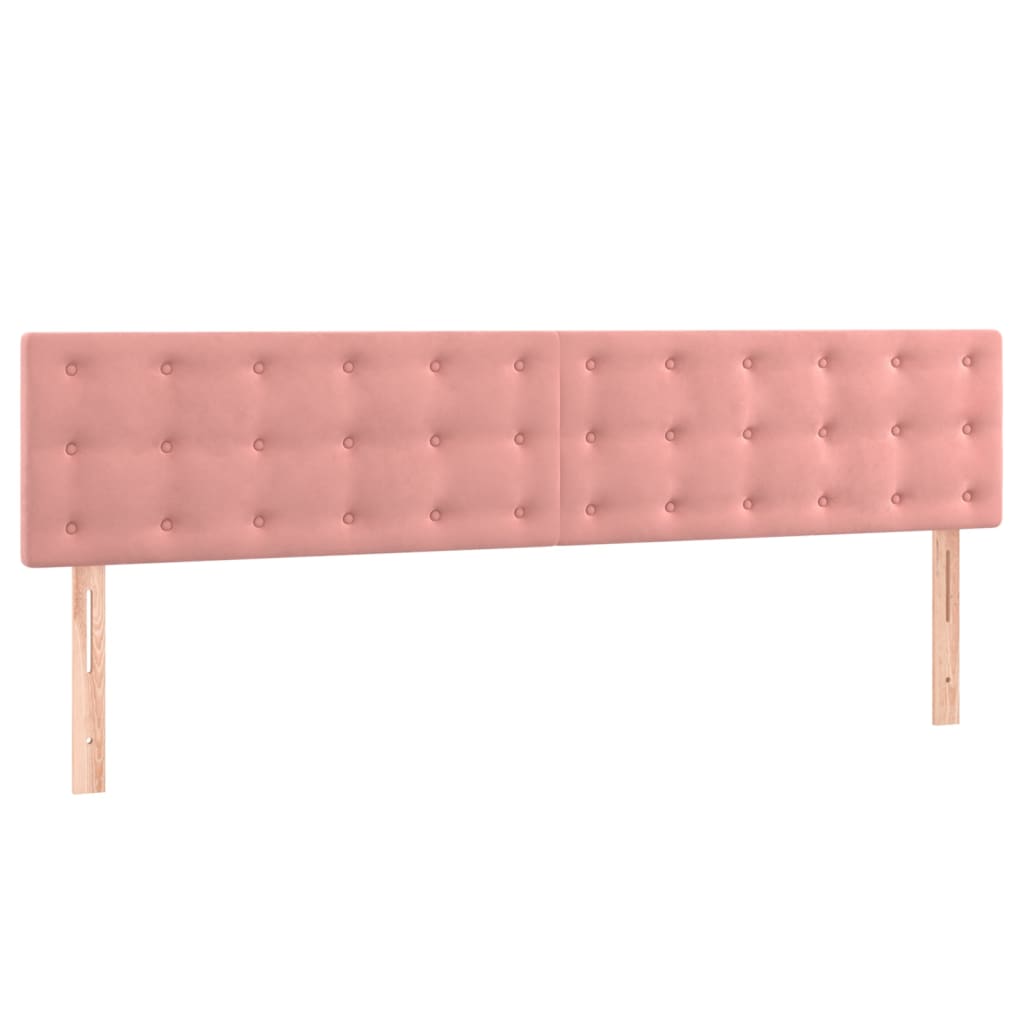 Pat box spring cu saltea, roz, 160x200 cm, catifea