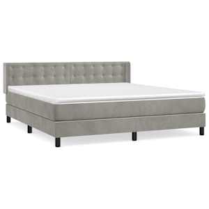 Box spring postel s matrací světle šedá 180x200 cm samet - obrázek 2