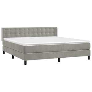 Box spring postel s matrací světle šedá 180x200 cm samet - obrázek 3