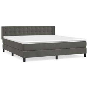 Box spring postel s matrací tmavě šedá 180x200 cm samet - obrázek 2