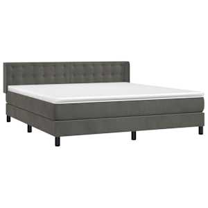 Box spring postel s matrací tmavě šedá 180x200 cm samet - obrázek 3