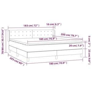 Box spring postel s matrací černá 180x200 cm samet - obrázek 7