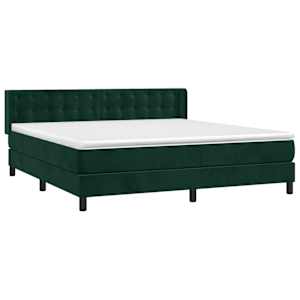 Box spring postel s matrací tmavě zelená 180x200 cm samet - obrázek 3