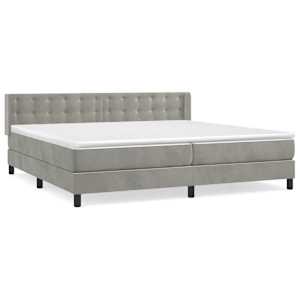 Box spring postel s matrací světle šedá 200x200 cm samet - obrázek 2