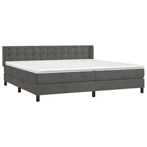 Box spring postel s matrací tmavě šedá 200x200 cm samet - obrázek 3
