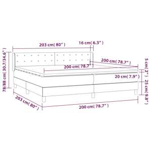 Box spring postel s matrací černá 200x200 cm samet - obrázek 7