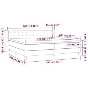 Box spring postel s matrací tmavě zelená 200x200 cm samet - obrázek 8