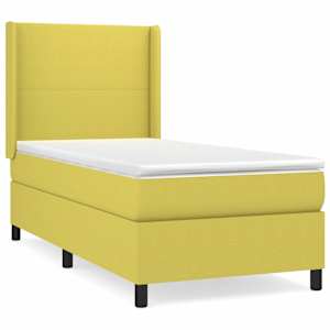 Box spring postel s matrací zelená 80 x 200 cm textil - obrázek 2