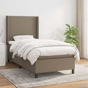 Box spring postel s matrací taupe 90x190 cm textil - obrázek 1