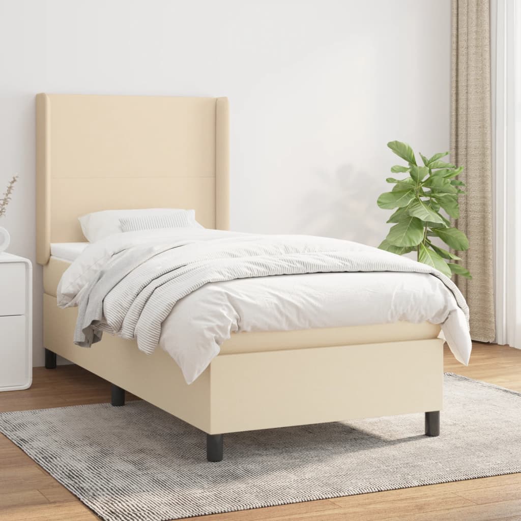  ΚΡΕΒΑΤΙ BOXSPRING ΜΕ ΣΤΡΩΜΑ ΚΡΕΜ 90X190 ΕΚ.ΥΦΑΣΜΑΤΙΝΟ V-3131238