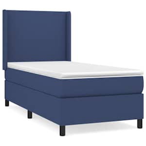 Box spring postel s matrací modrá 90x190 cm textil - obrázek 2