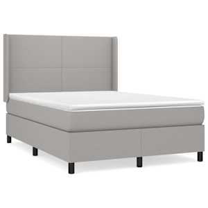 Box spring postel s matrací světle šedá 140 x 190 cm textil - obrázek 2