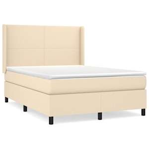 Box spring postel s matrací krémová 140x190 cm textil - obrázek 2