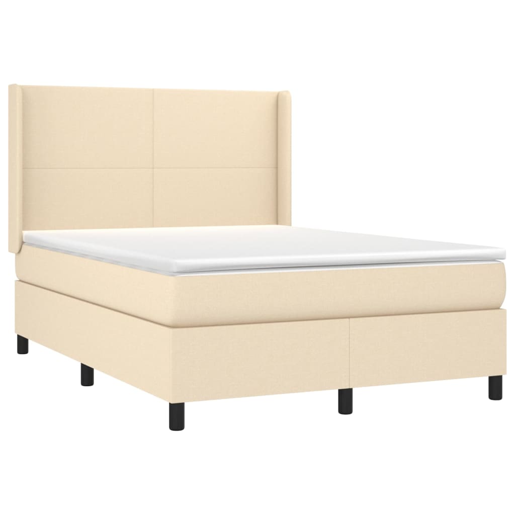 Thumbnail - vidaXL Boxspringbett mit Matratze Creme 140x190 cm Stoff
