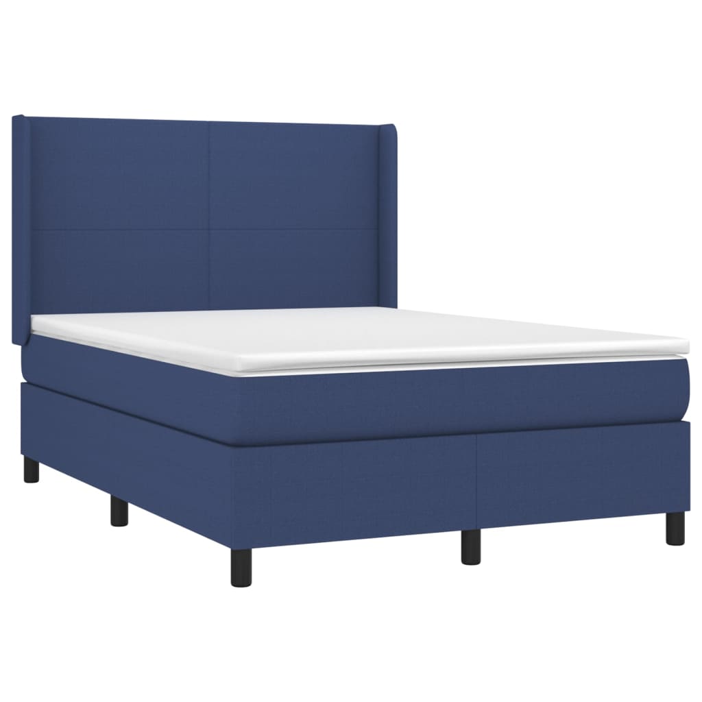 Thumbnail - vidaXL Boxspringbett mit Matratze Blau 140x190 cm Stoff