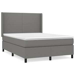 Box spring postel s matrací tmavě šedá 140x200 cm textil - obrázek 2