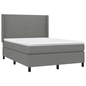 Box spring postel s matrací tmavě šedá 140x200 cm textil - obrázek 3