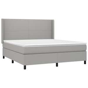 Box spring postel s matrací světle šedá 160 x 200 cm textil - obrázek 3