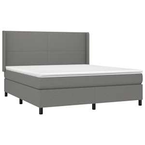 Box spring postel s matrací tmavě šedá 160x200 cm textil - obrázek 3