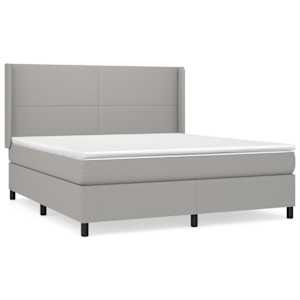 Box spring postel s matrací světle šedá 180 x 200 cm textil - obrázek 2