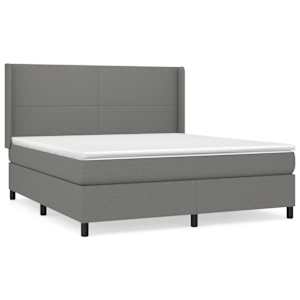 Box spring postel s matrací tmavě šedá 180x200 cm textil - obrázek 2