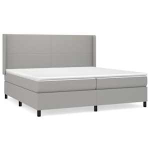 Box spring postel s matrací světle šedá 200 x 200 cm textil - obrázek 2