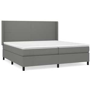 Box spring postel s matrací tmavě šedá 200x200 cm textil - obrázek 2