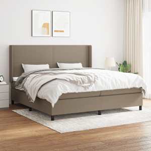Box spring postel s matrací taupe 200x200 cm textil - obrázek 1