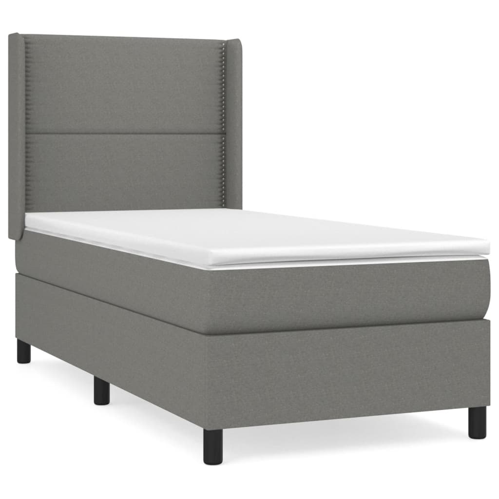  Boxspring posteľ s matracom tmavosivá 90x200 cm látka