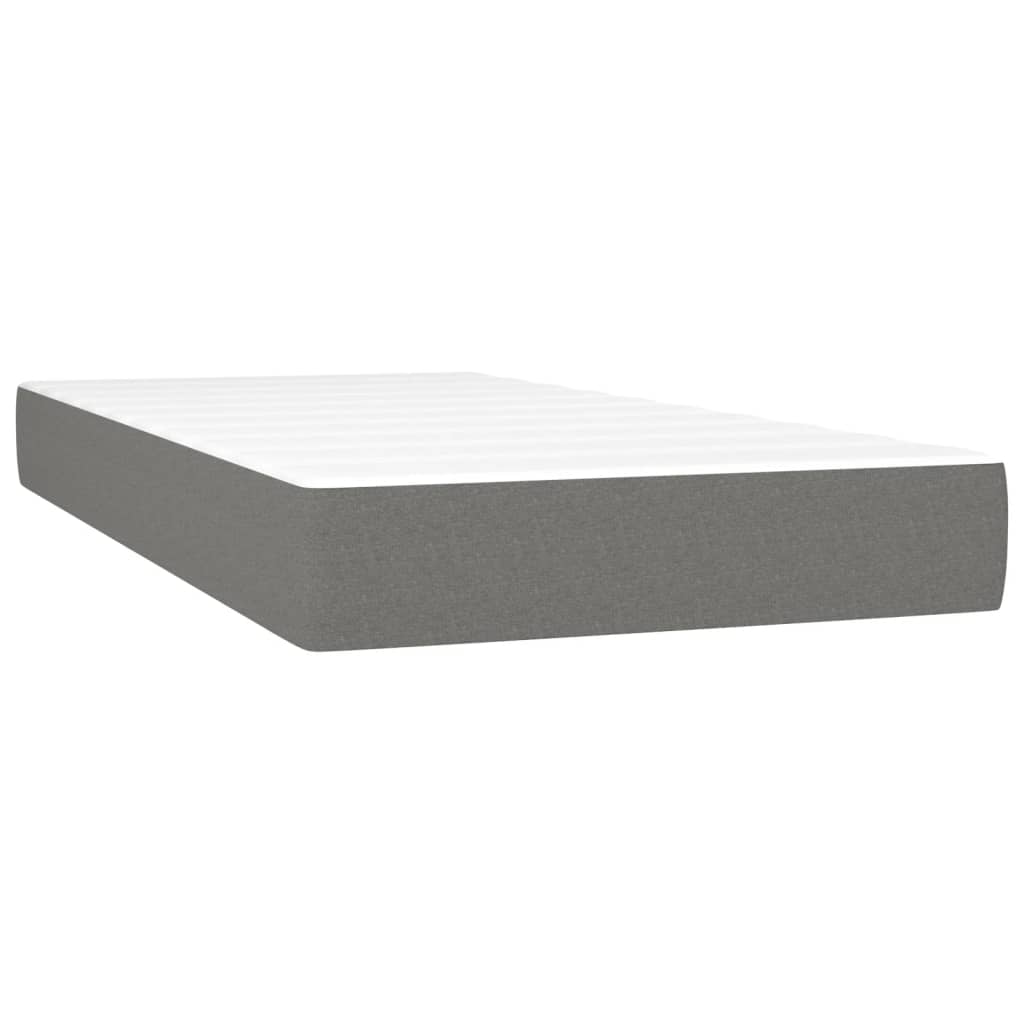  Boxspring posteľ s matracom tmavosivá 90x200 cm látka