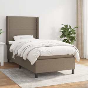 Box spring postel s matrací taupe 100 x 200 cm textil - obrázek 1
