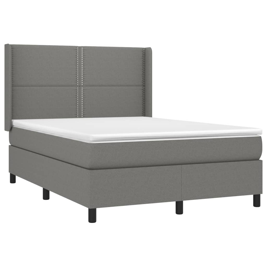 Thumbnail - vidaXL Boxspringbett mit Matratze Dunkelgrau 140x190 cm Stoff