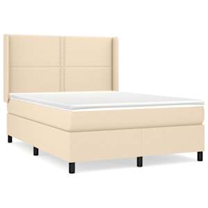 Box spring postel s matrací krémová 140x190 cm textil - obrázek 2