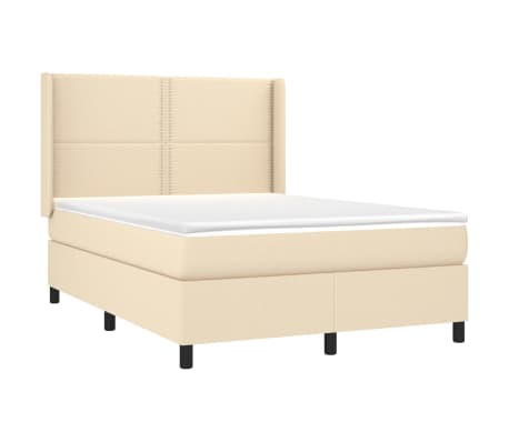 vidaXL Rams&auml;ng med madrass gr&auml;ddvit 140x190 cm tyg