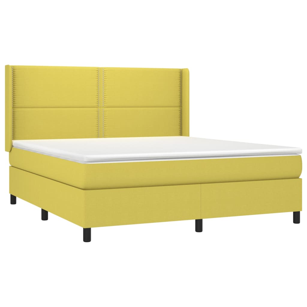 atsperu gulta ar matraci, zaļa, 160x200 cm, audums | Stepinfit.lv