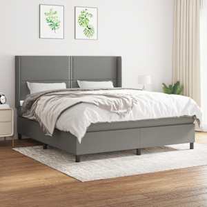 Box spring postel s matrací tmavě šedá 180x200 cm textil - obrázek 1