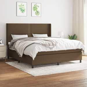 Box spring postel s matrací tmavě hnědá 180x200 cm textil - obrázek 1
