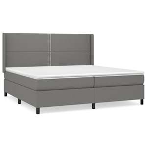 Box spring postel s matrací tmavě šedá 200x200 cm textil - obrázek 2