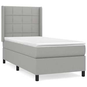 Box spring postel s matrací světle šedá 80 x 200 cm textil - obrázek 2