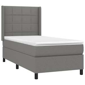 Box spring postel s matrací tmavě šedá 80 x 200 cm textil - obrázek 3