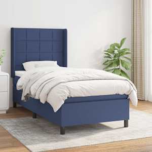 Box spring postel s matrací modrá 80x200 cm textil - obrázek 1