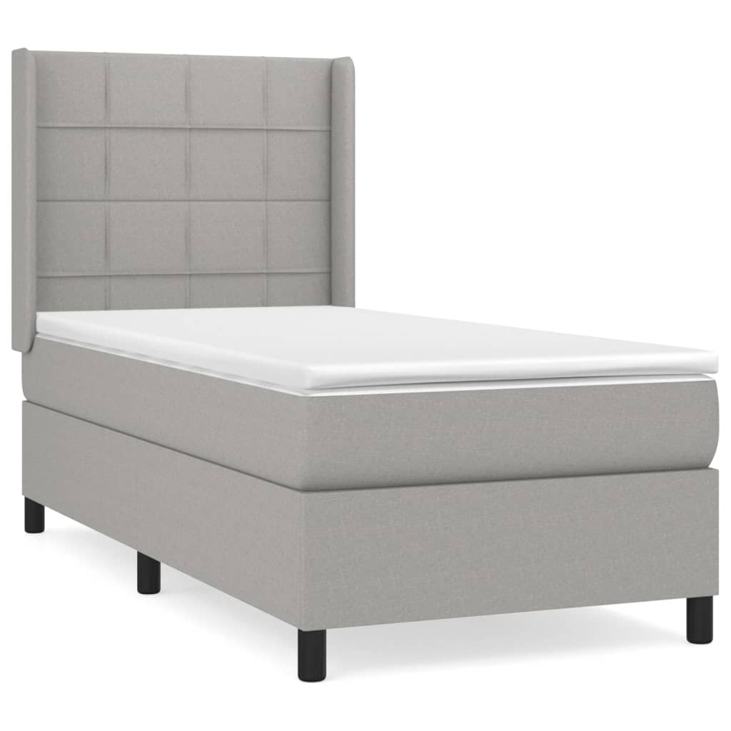 Thumbnail - vidaXL Boxspringbett mit Matratze Hellgrau 90x190 cm Stoff